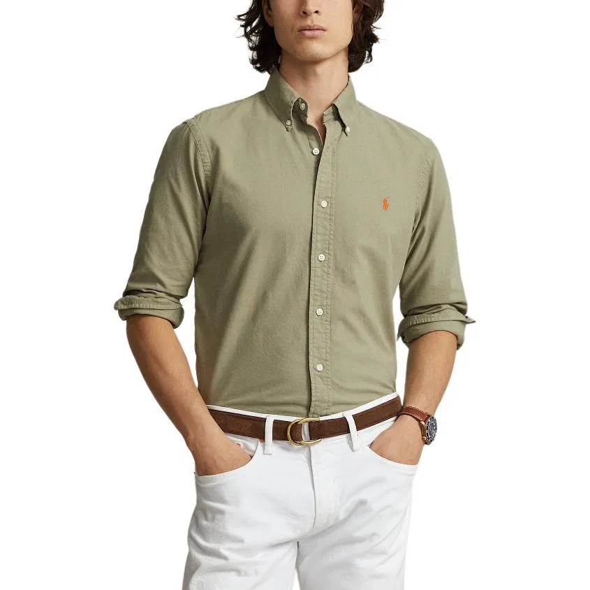 Мужская рубашка с длинным рукавом Polo Ralph Lauren, Sage Green — фото 4