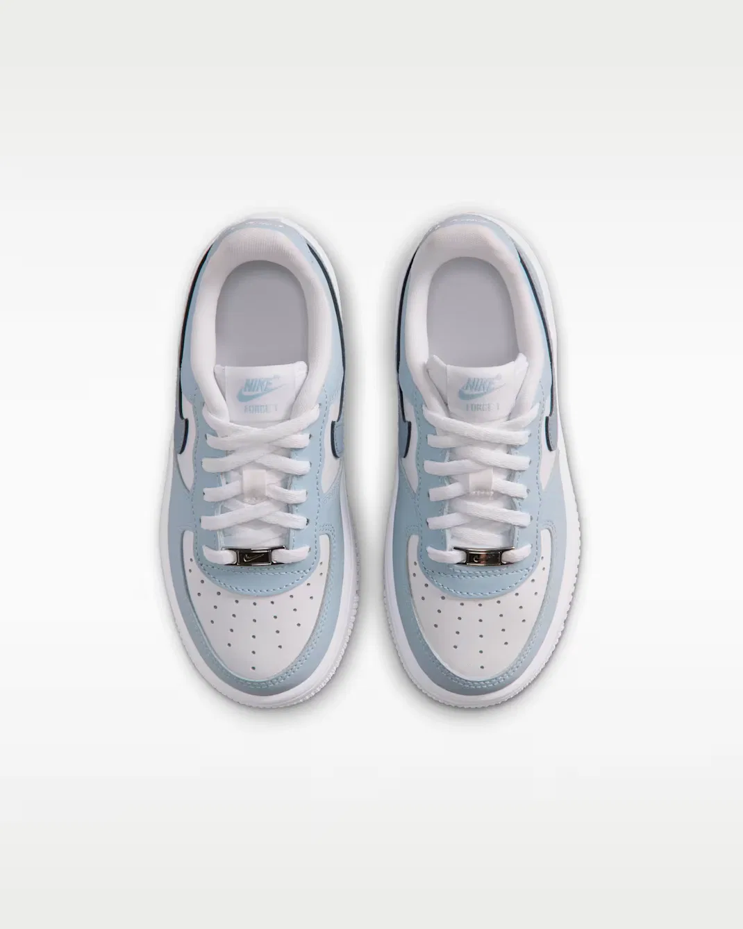 Детские кроссовки Nike Force 1 Low, Light Armory Blue/White/Metallic Silver/Ashen Slate — фото 4