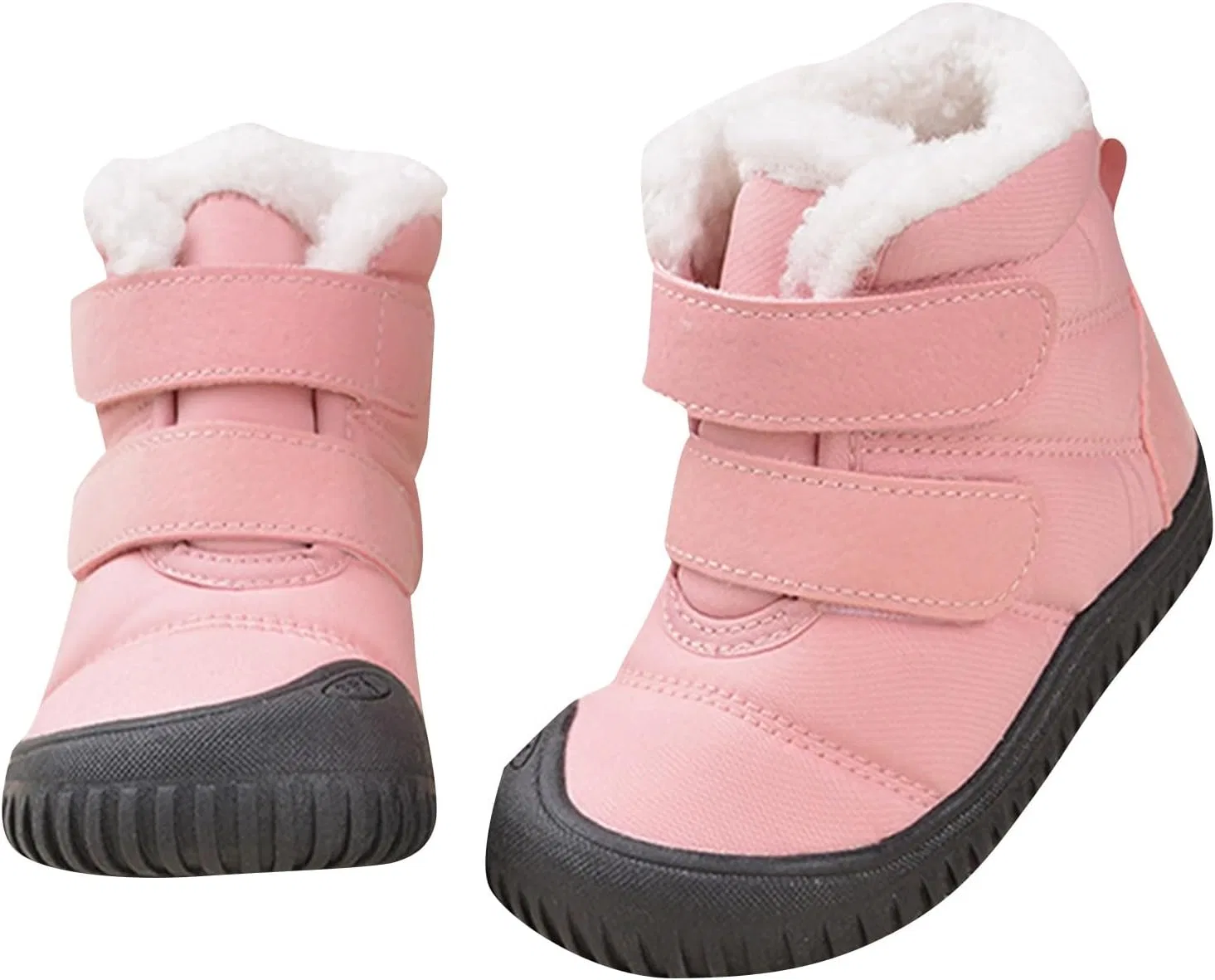 Детские ботинки для мальчиков из хлопкового флиса с регулировкой, Pink