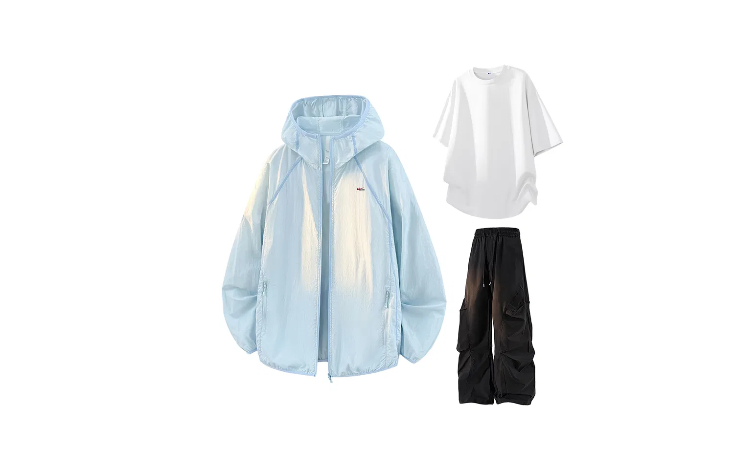 Детский спортивный комплект с принтом Pine Feather Blue+White+Black (DIY Badge) WARRIOR