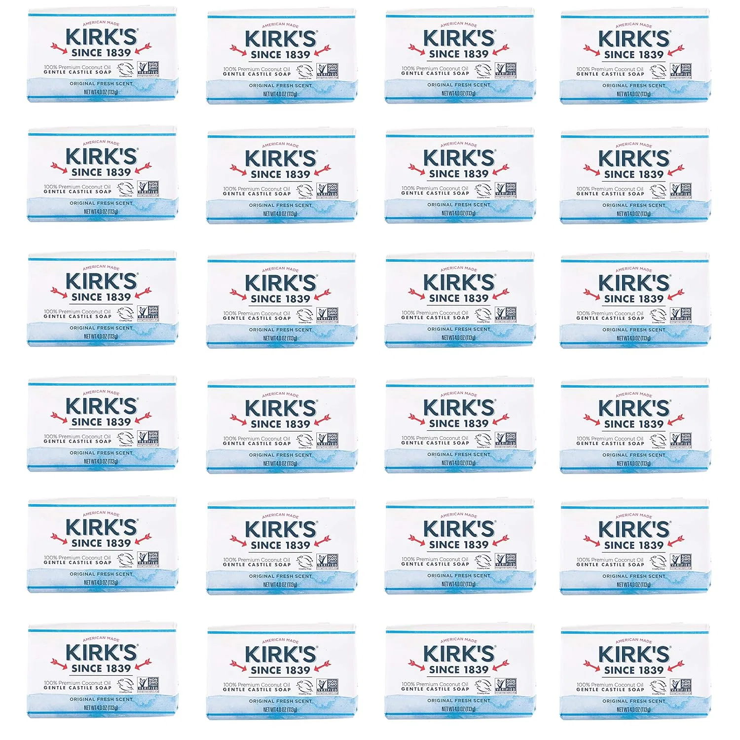 Мыло твердое Kirk's Original Coco Castile Soap, 24 шт, 3.38 кг