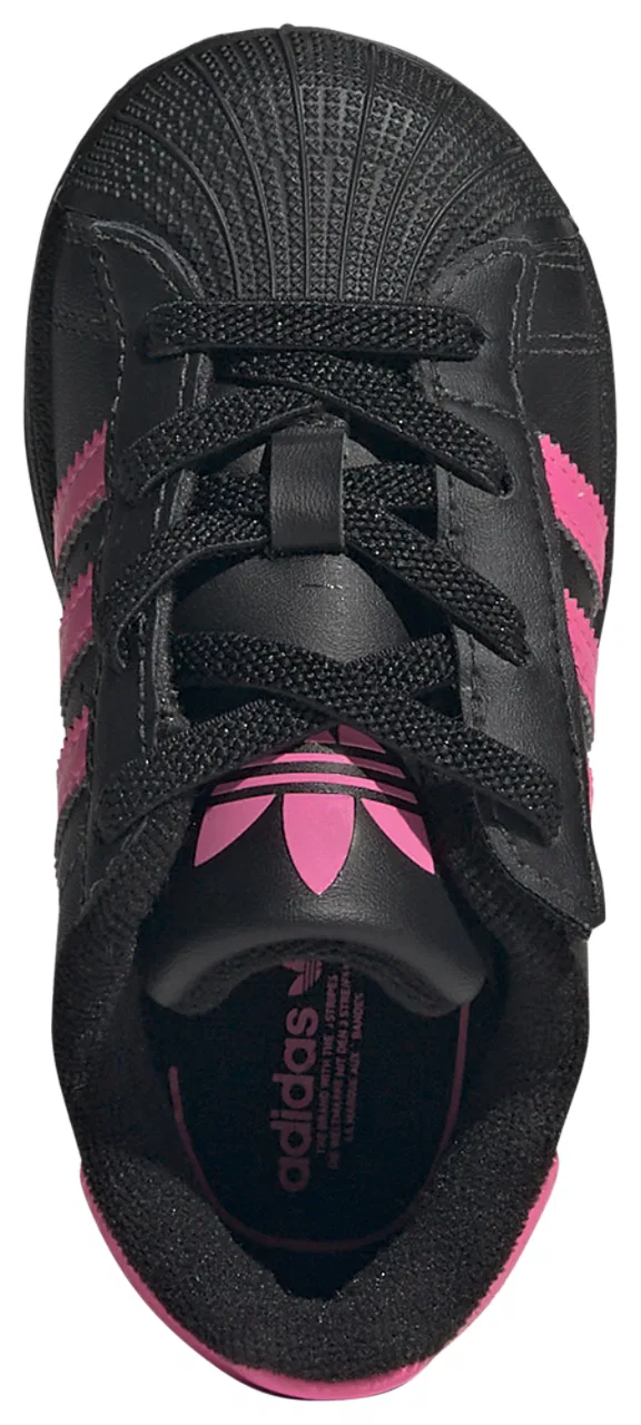 Кроссовки для малышей девочек Superstar II Adidas, розовый/черный — фото 4