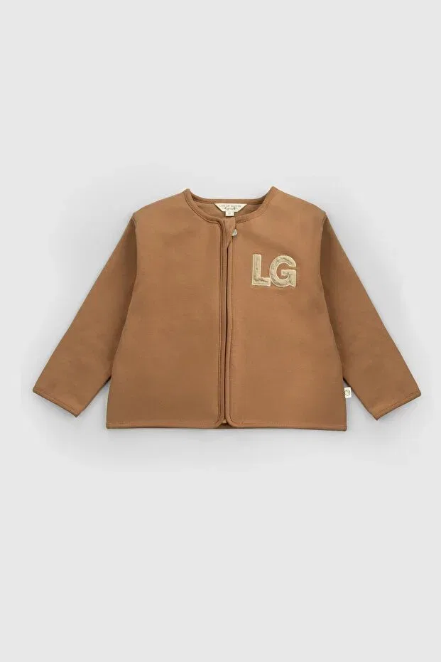 Детская куртка для девочек хлопковое Little Gusto, Brown — фото 2