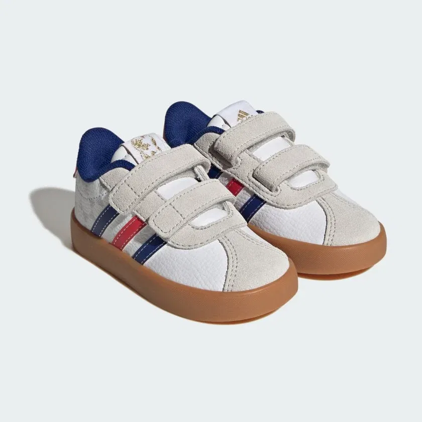 Детские кроссовки adidas VL Court 3.0 с двумя ремешками, Cloud White / Pure Ruby / Mystery Ink — фото 2