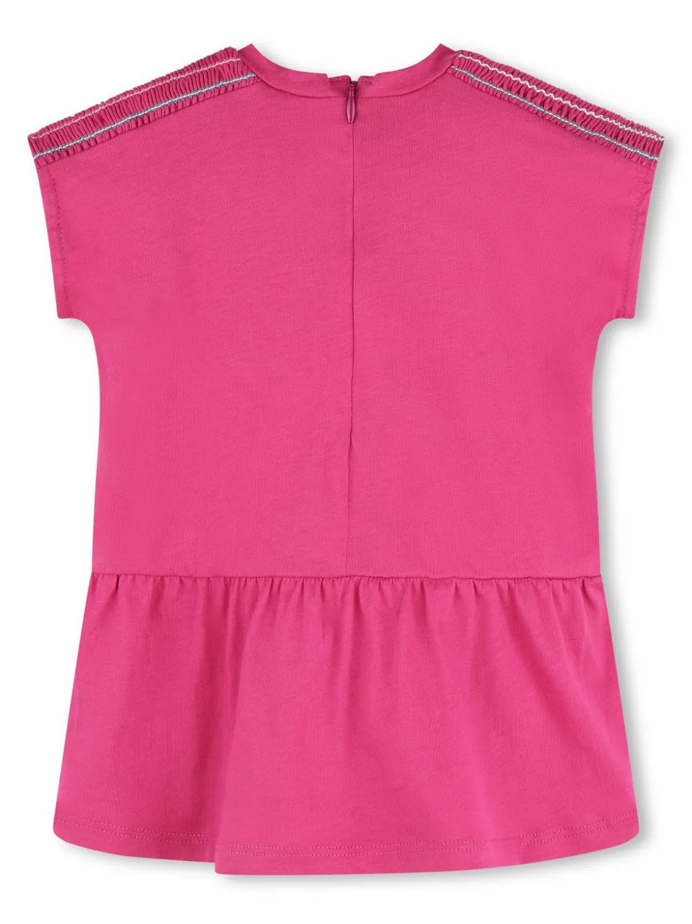 Платье из органического хлопка с вышитым логотипом Chloé Kids, розовый — фото 2