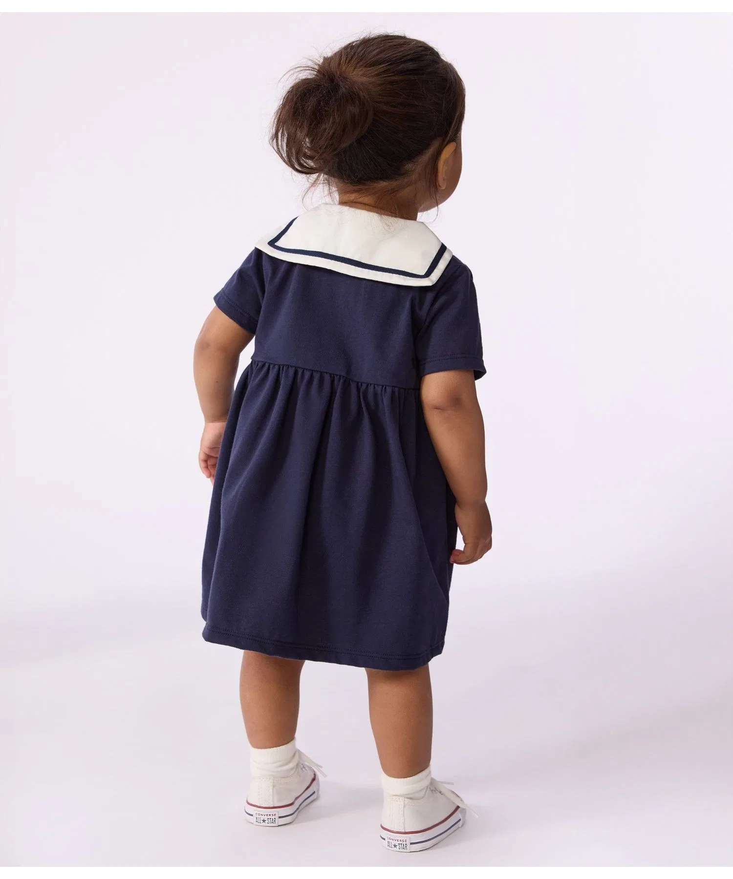 Детское платье-матроска Petit Bateau тёмно-синее — фото 2