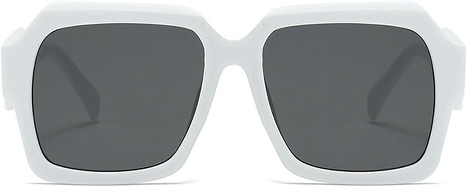 

Модные винтажные квадратные солнцезащитные очки для женщин и мужчин, ретро-очки-пилот большого размера, популярные солнцезащитные очки с защитой от УФ-излучения UV400 mincl, White Gray