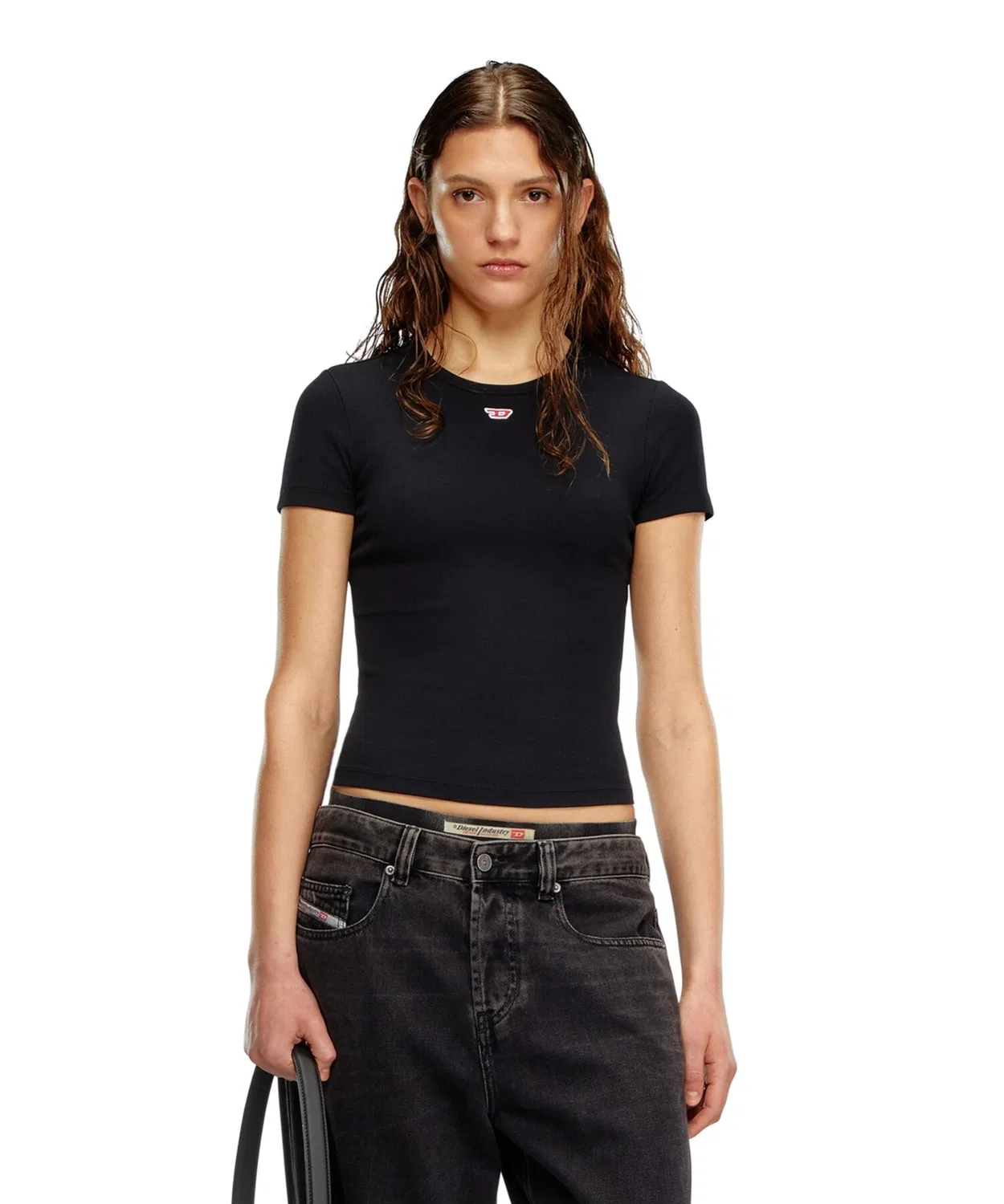Женская футболка с принтом DIESEL, Black