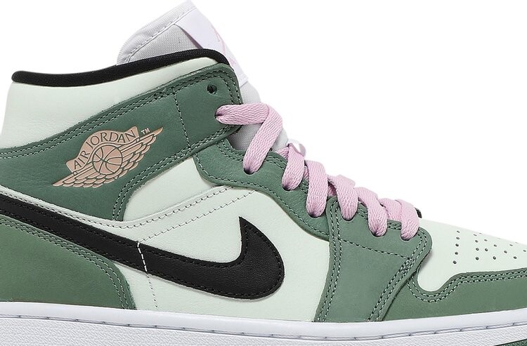 Кроссовки Wmns Air Jordan 1 Mid SE Dutch Green, зеленый — фото 2