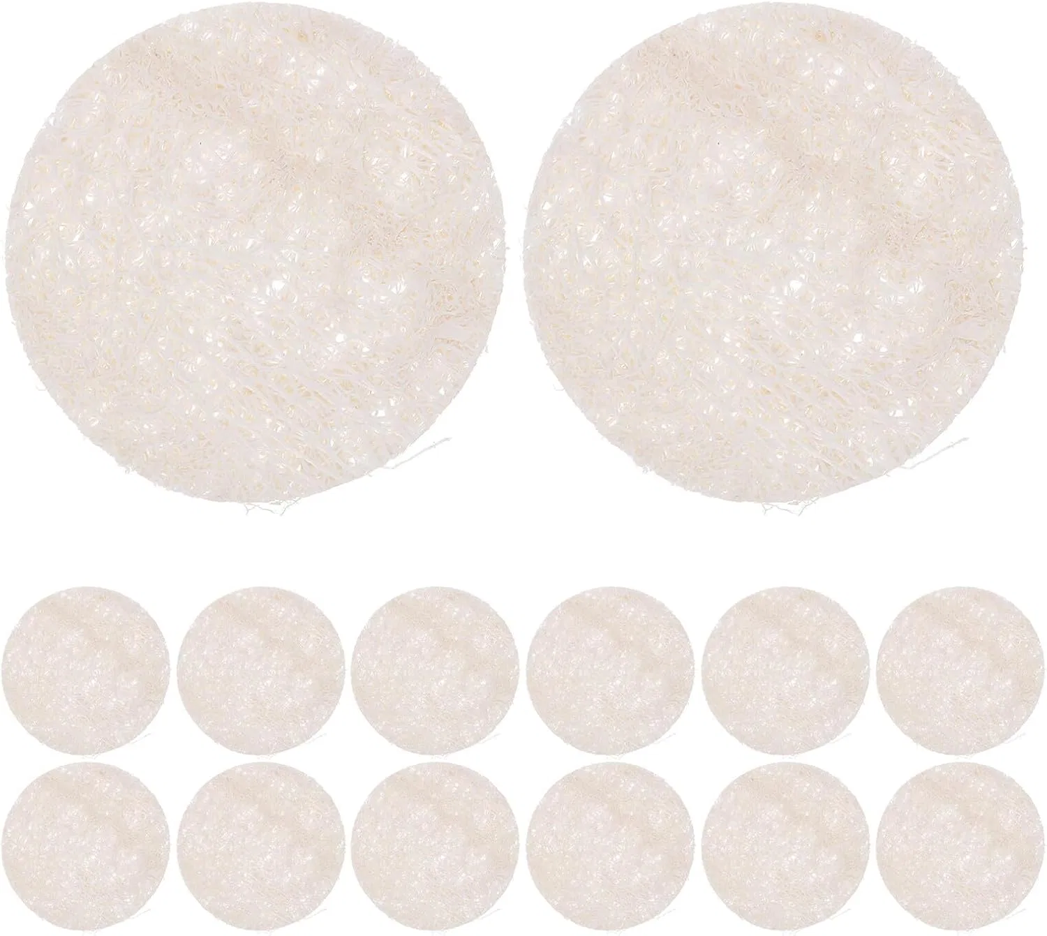 Набор спонжей для лица из люфы 30 шт, 6x6 см, SOPOTUTU, Beige