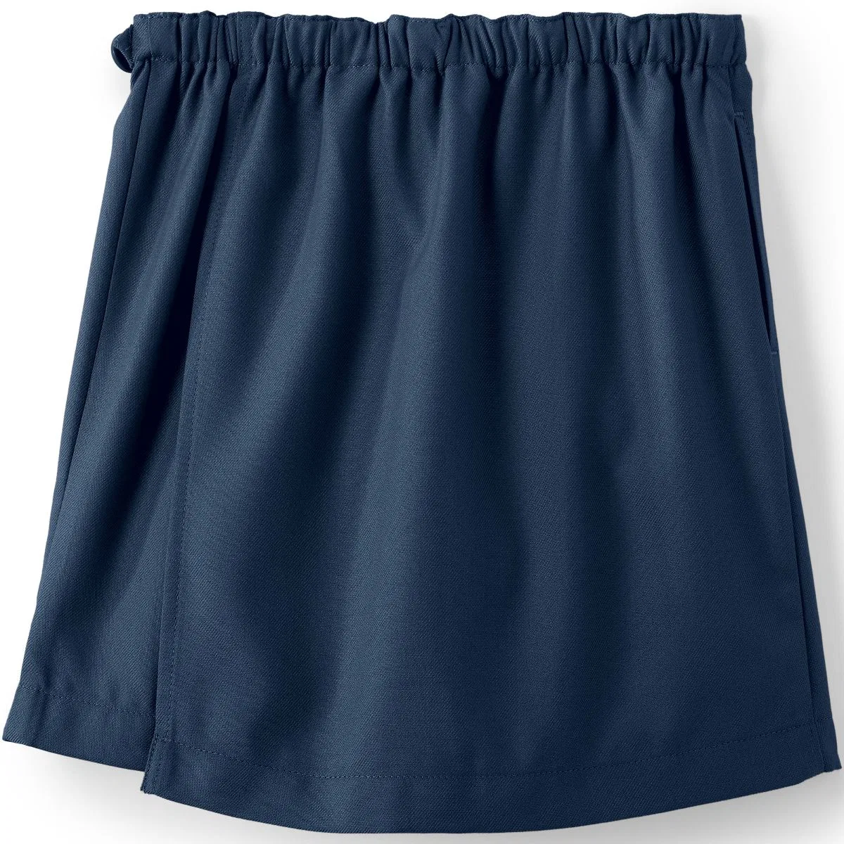 Детская юбка-шорты для девочек с застежкой на пуговицу Lands' End Classic Navy — фото 4