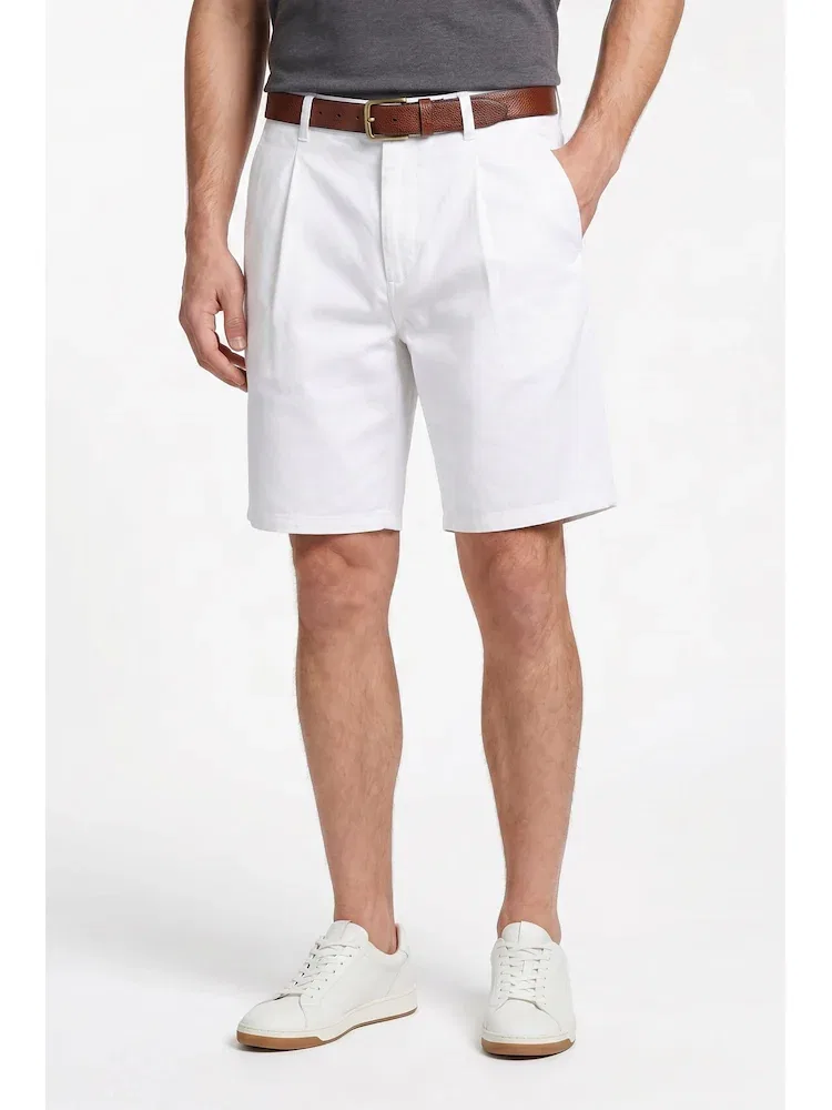 Шорты хлопковые Relaxed Fit BOSS, White