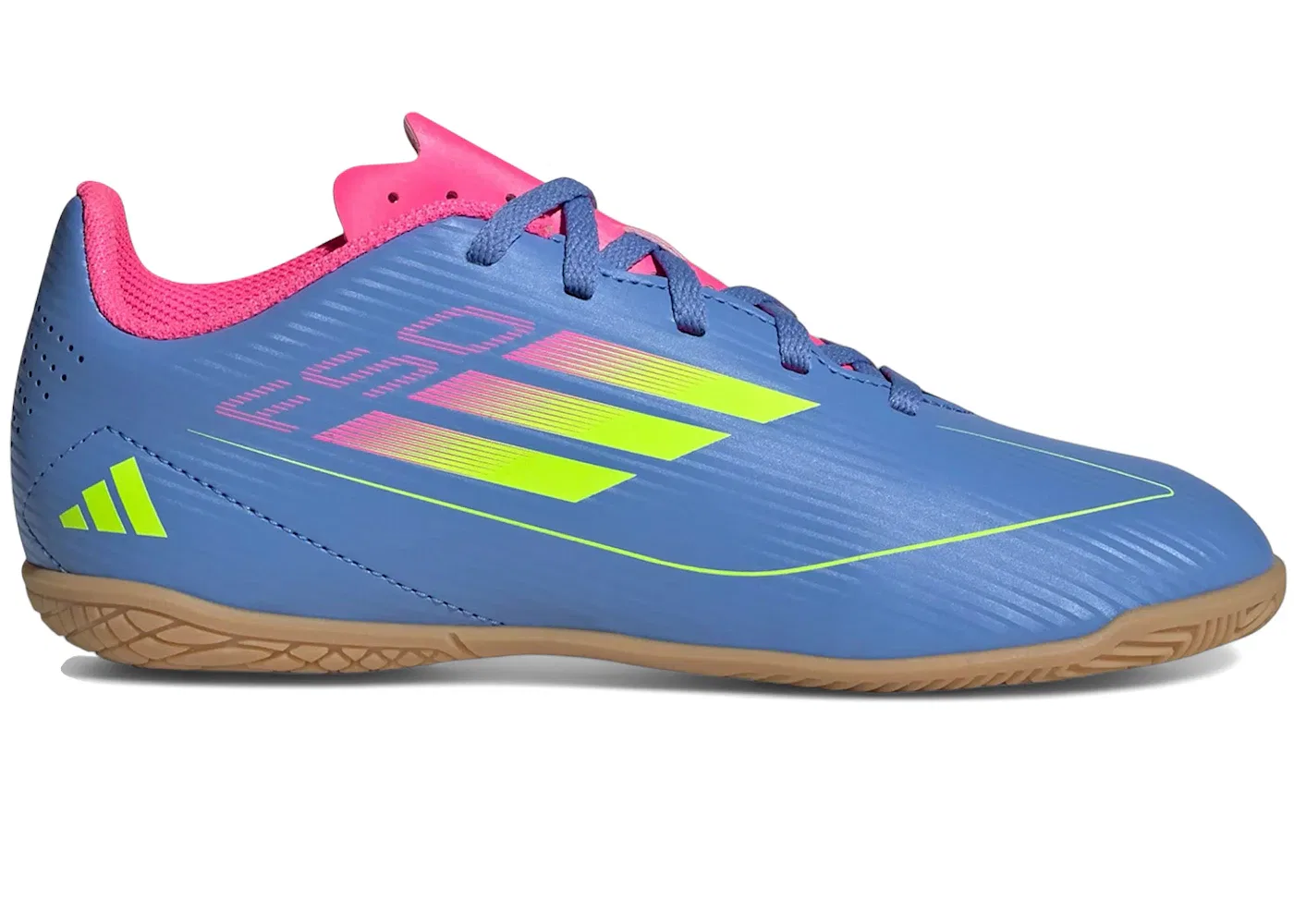 Детские футзалки Adidas F50 Club Indoor Celestial Victory Pack, цвет Blue Fusion/Lucid Lemon/Lucid Pink