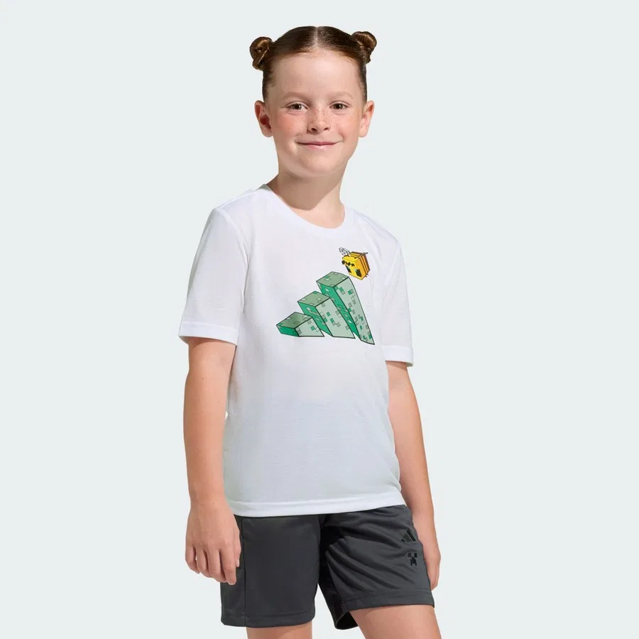 Детский спортивный комплект с принтом Minecraft Training Summer Set adidas, Белый