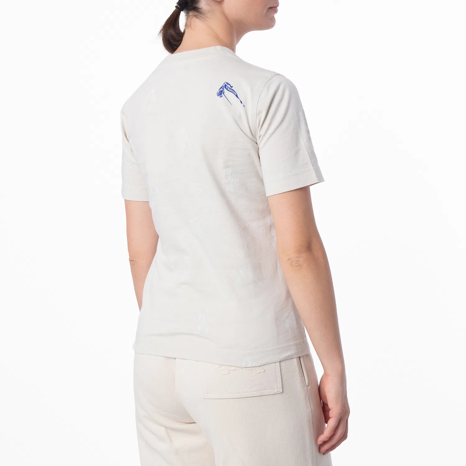 Футболка с принтом Equestrian Knight Print Cotton T-Shirt Burberry, Plaster — фото 2
