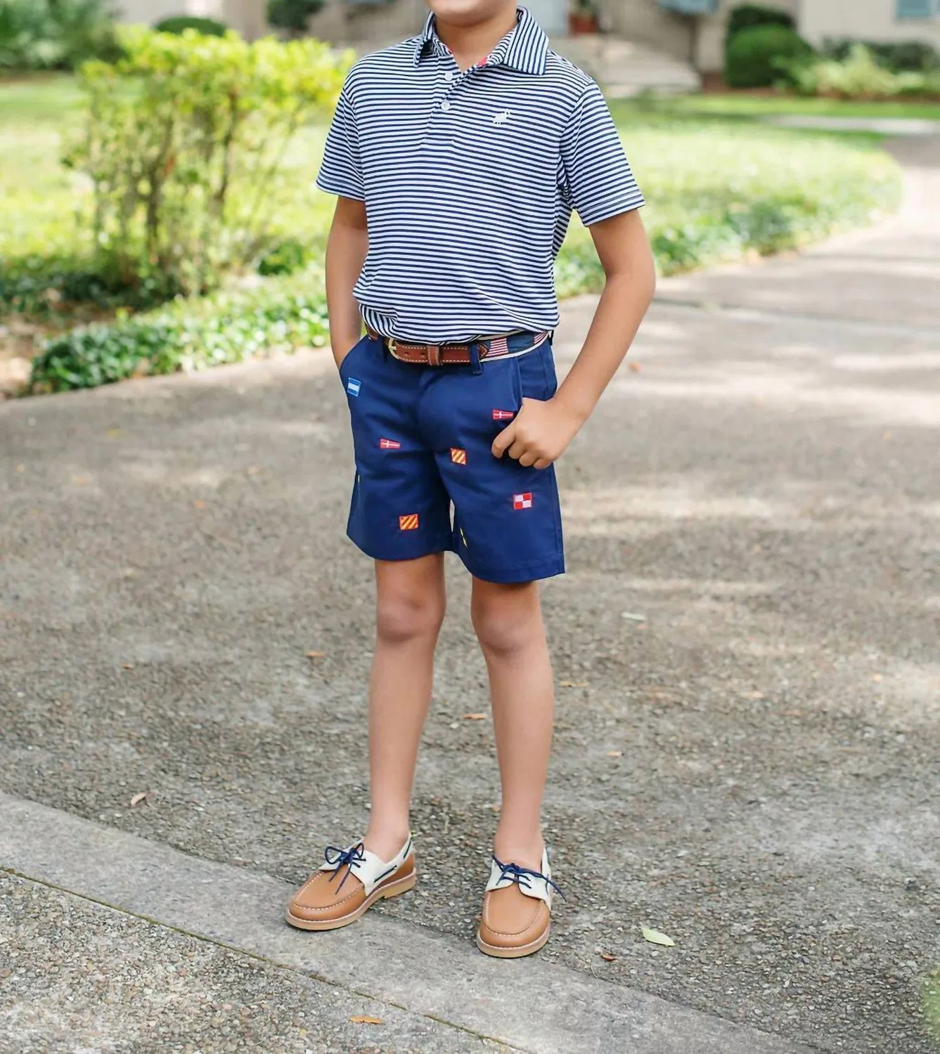 Детские шорты чинос для мальчиков с вышивкой Critter Charlie's Chino Short The Beaufort Bonnet Company, темно-синий