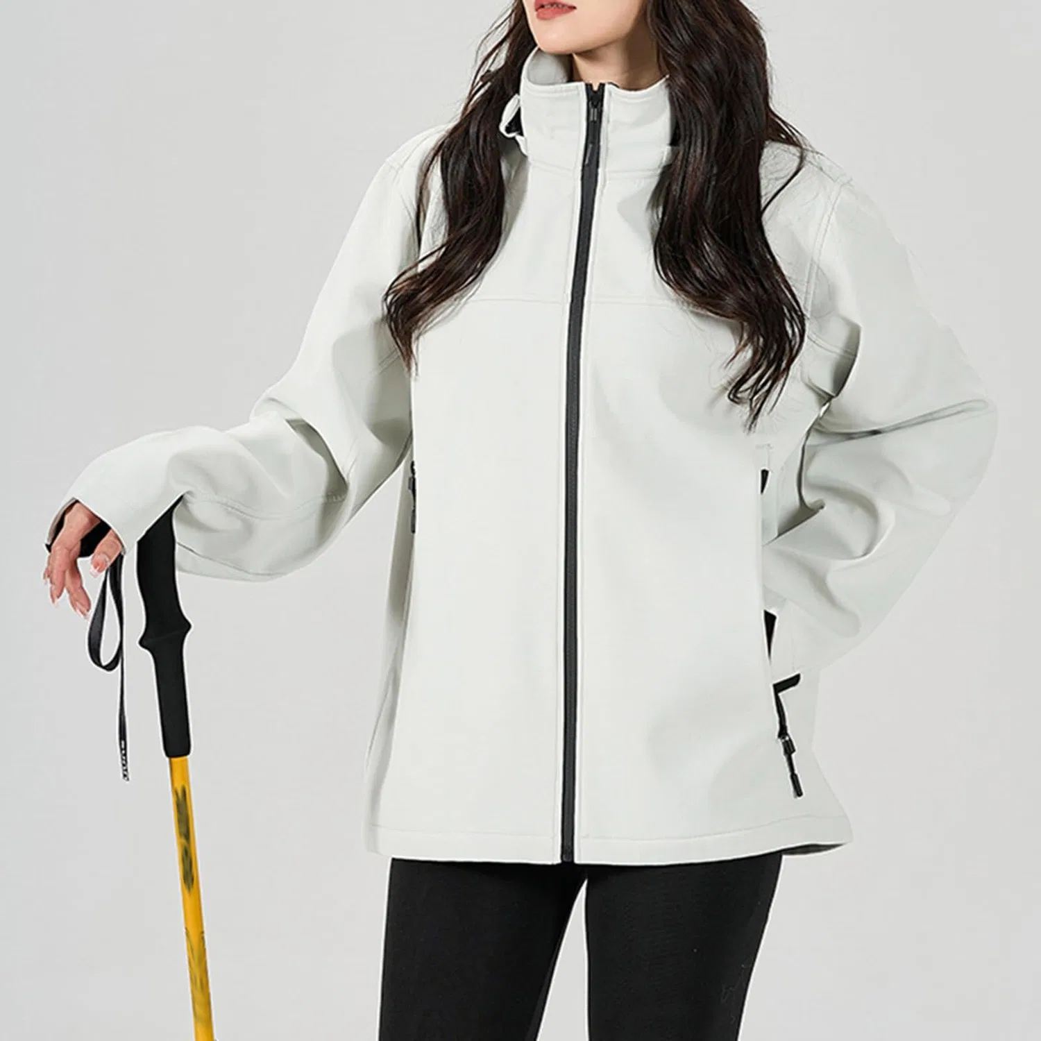 Женский дождевик с капюшоном Softshell Jacket Trench, Bianco — фото 4