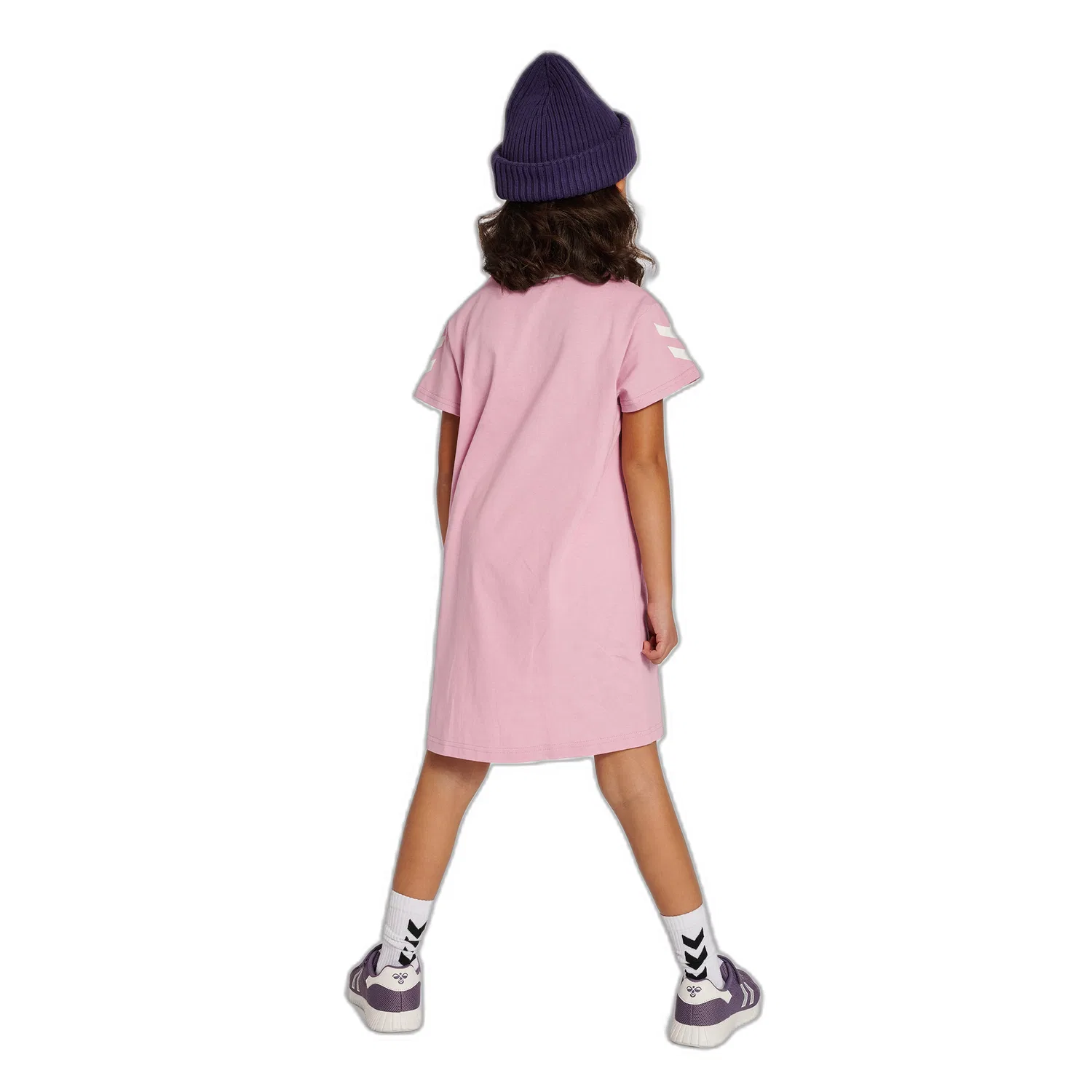 Детское платье-футболка с коротким рукавом hmlMILLE T-Shirt Dress Hummel, Rosa — фото 4