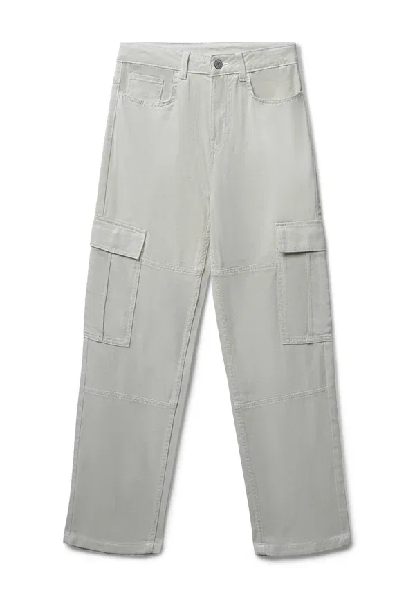 Брюки джинсовые Wide leg - cargo trousers Terranova, Bianco Perla, белый