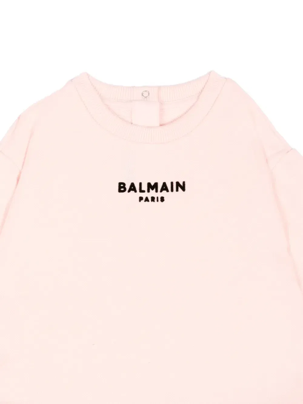 Хлопковый свитер с логотипом Balmain Kids, розовый — фото 3