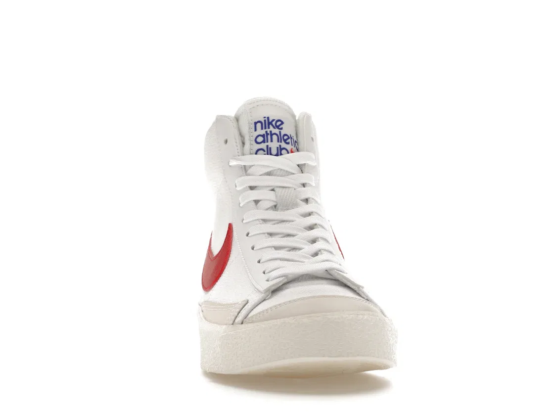 Детские кроссовки с кожаным верхом Nike Blazer Mid '77, White Light Smoke Grey Phantom Gym Red — фото 2