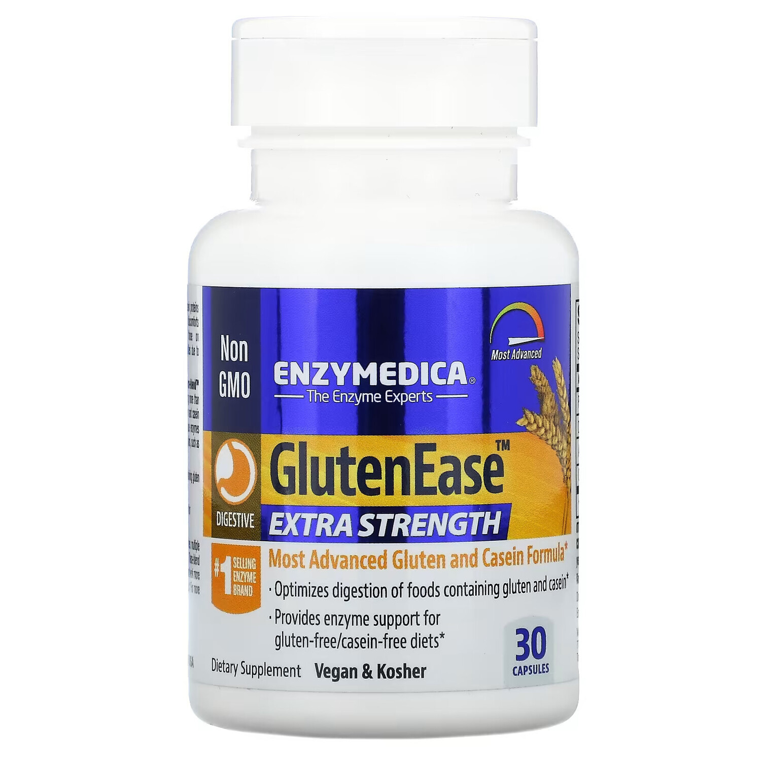 

Enzymedica, GlutenEase, добавка для переваривания глютена с повышенной силой действия, 30 капсул