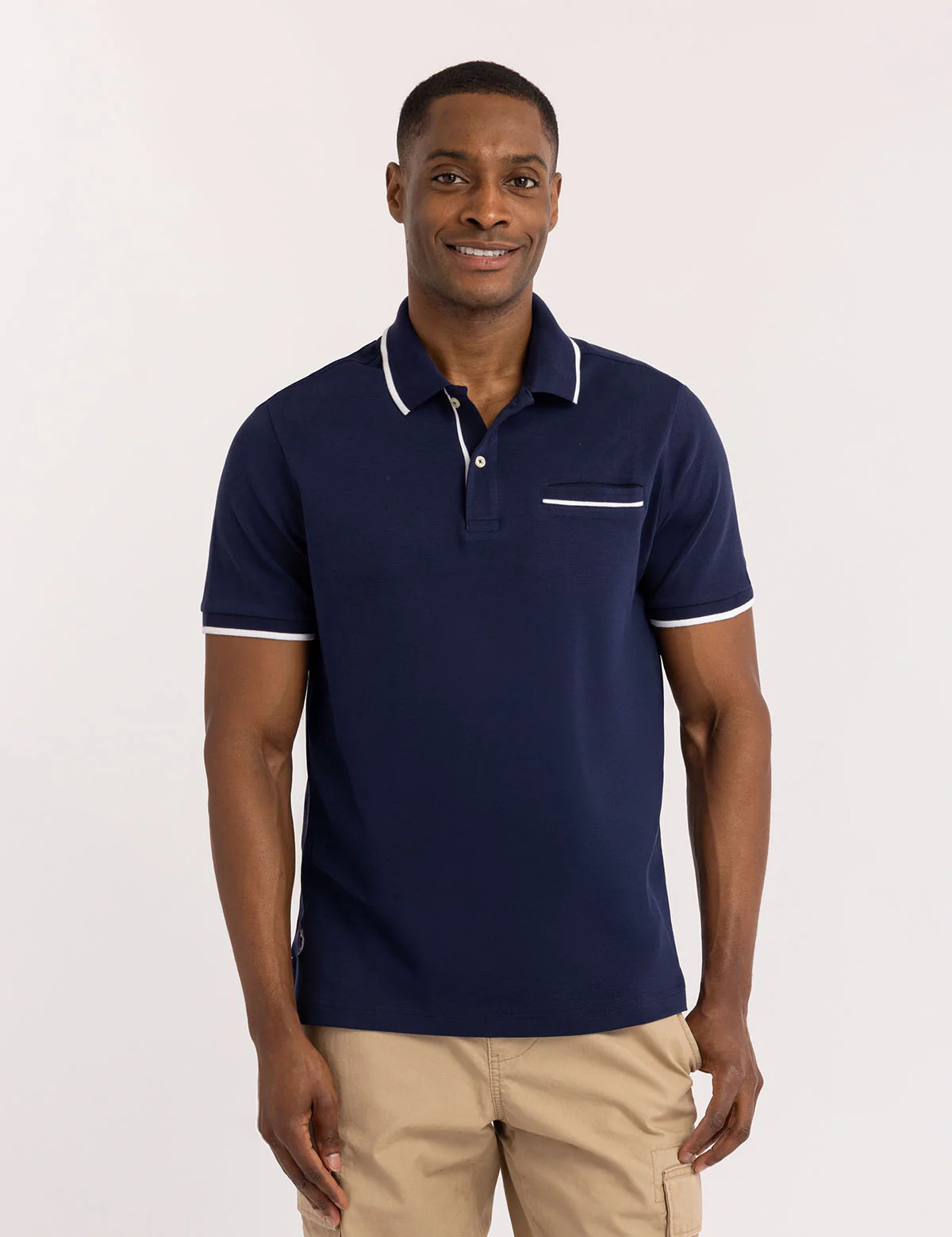 

Футболка-поло U.S. Polo Assn Solid Interlock With Hidden Pocket, темно-синий