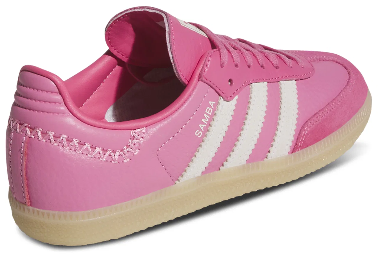 Кроссовки для девочек Samba Adidas, цвет Off White/Bliss Pink/Bliss Pink — фото 3