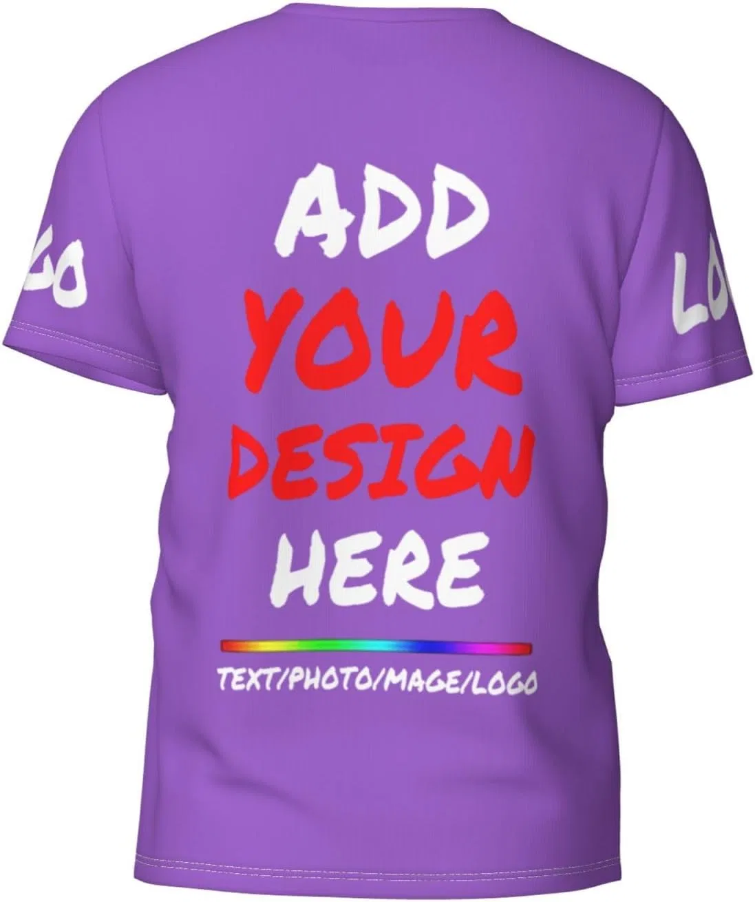 Женская футболка с кастомным принтом Regular Fit, Light Purple — фото 3