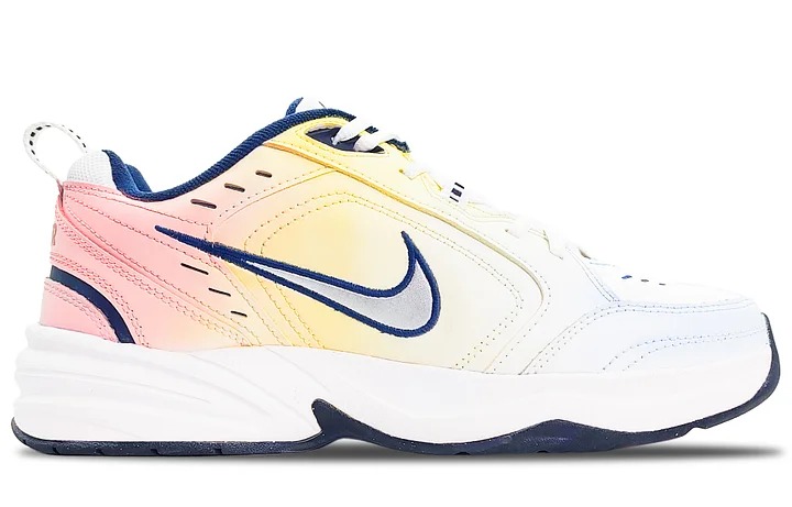 Кастомизированные кроссовки Nike Air Monarch 4 Chunky Sneakers Unisex, белый/синий/мультикор — фото 2
