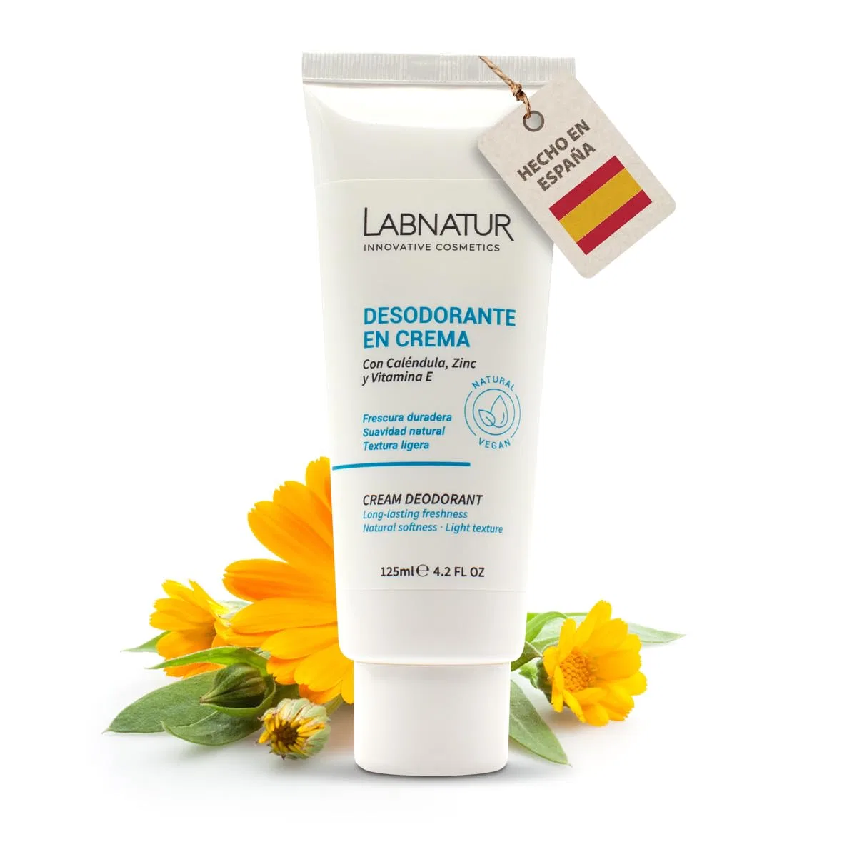 Крем-дезодорант LABNATUR с календулой, цинком и витамином E, 125 мл, Fresh