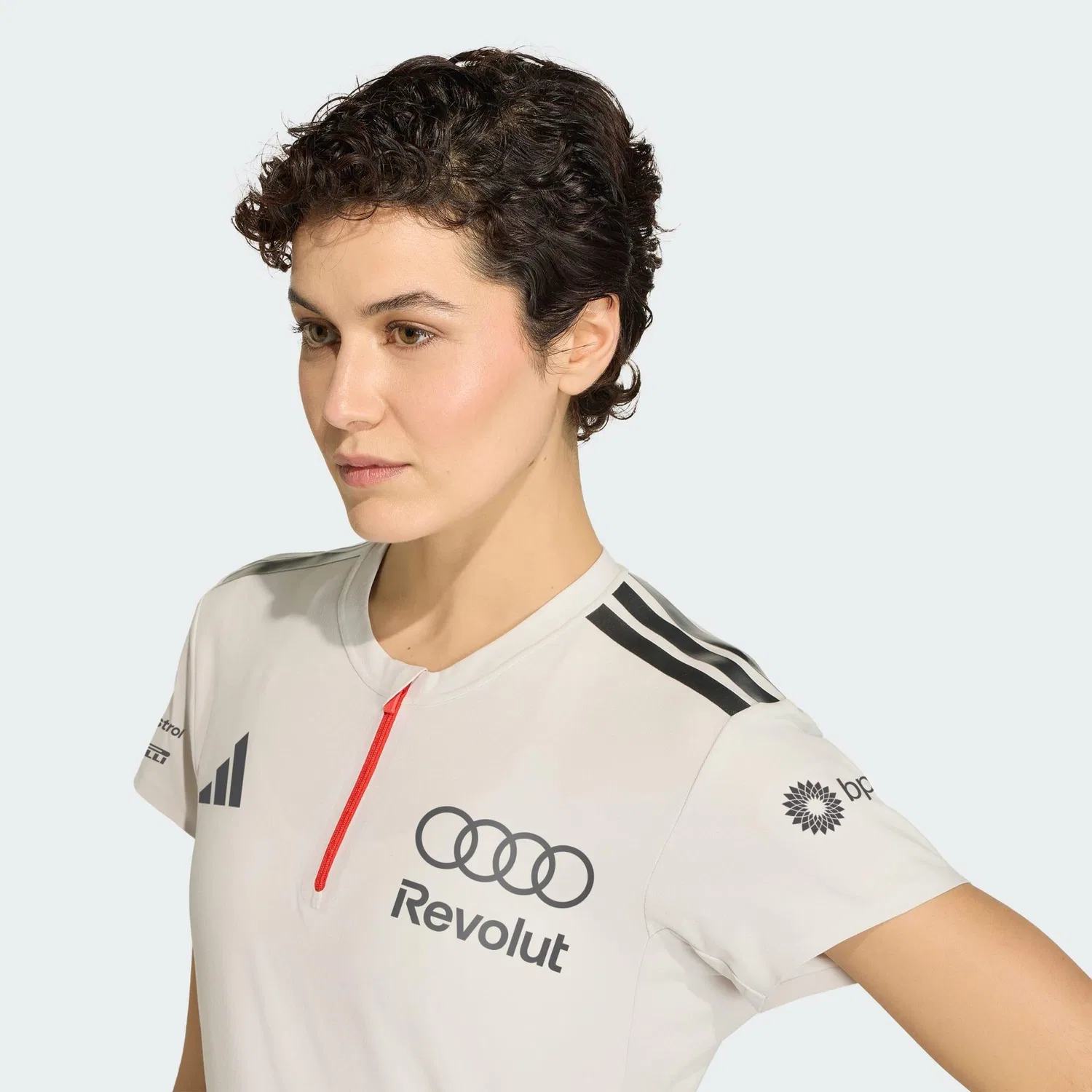 Мужское поло с коротким рукавом Audi Revolut F1 Team Engineers & Marketing Adidas, Naturweiß Grau — фото 4