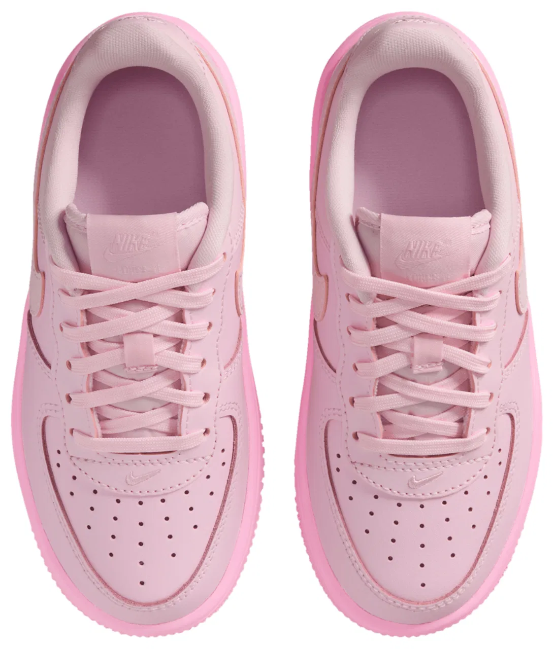 Кроссовки для мальчиков Air Force 1 Low Lace Nike, цвет Pink Rise/Pink Foam/Pink Foam — фото 4