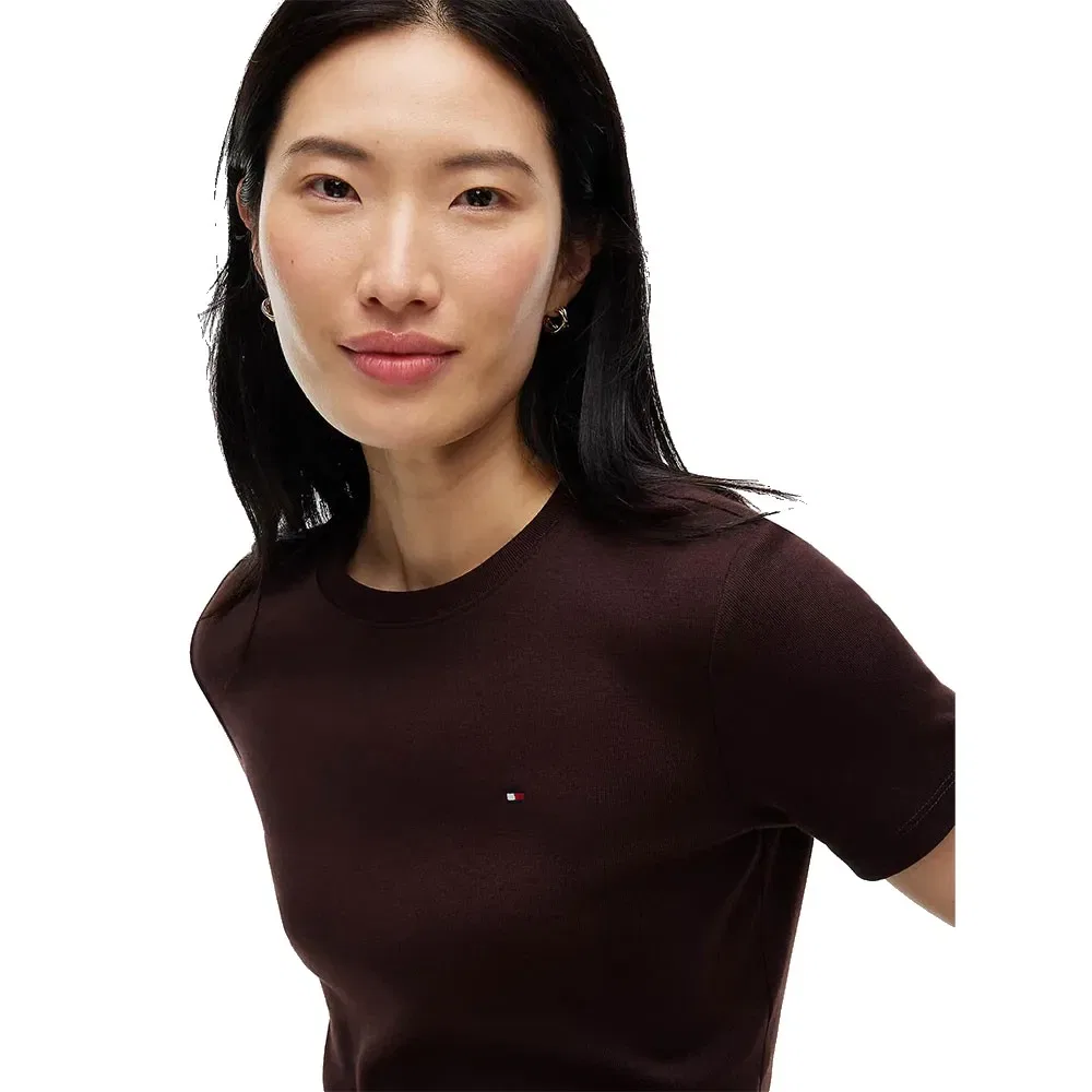 Женская футболка с коротким рукавом Slim Cody Tommy hilfiger, Brown — фото 4