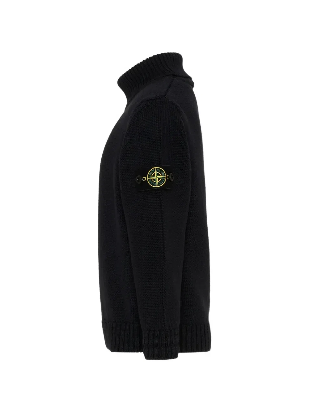 Свитер с высоким воротом и нашивкой-логотипом Stone Island Junior, черный — фото 3