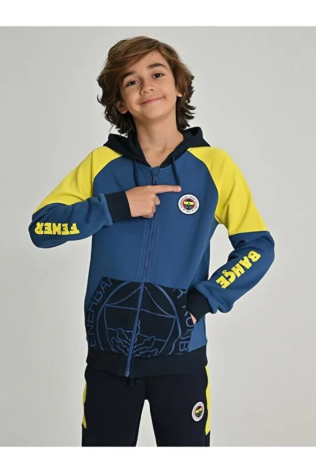 Детская толстовка для девочек с принтом S.K. 25/26 Tribün Sleeve Detail Fenerbahçe, Navy Blue — фото 4