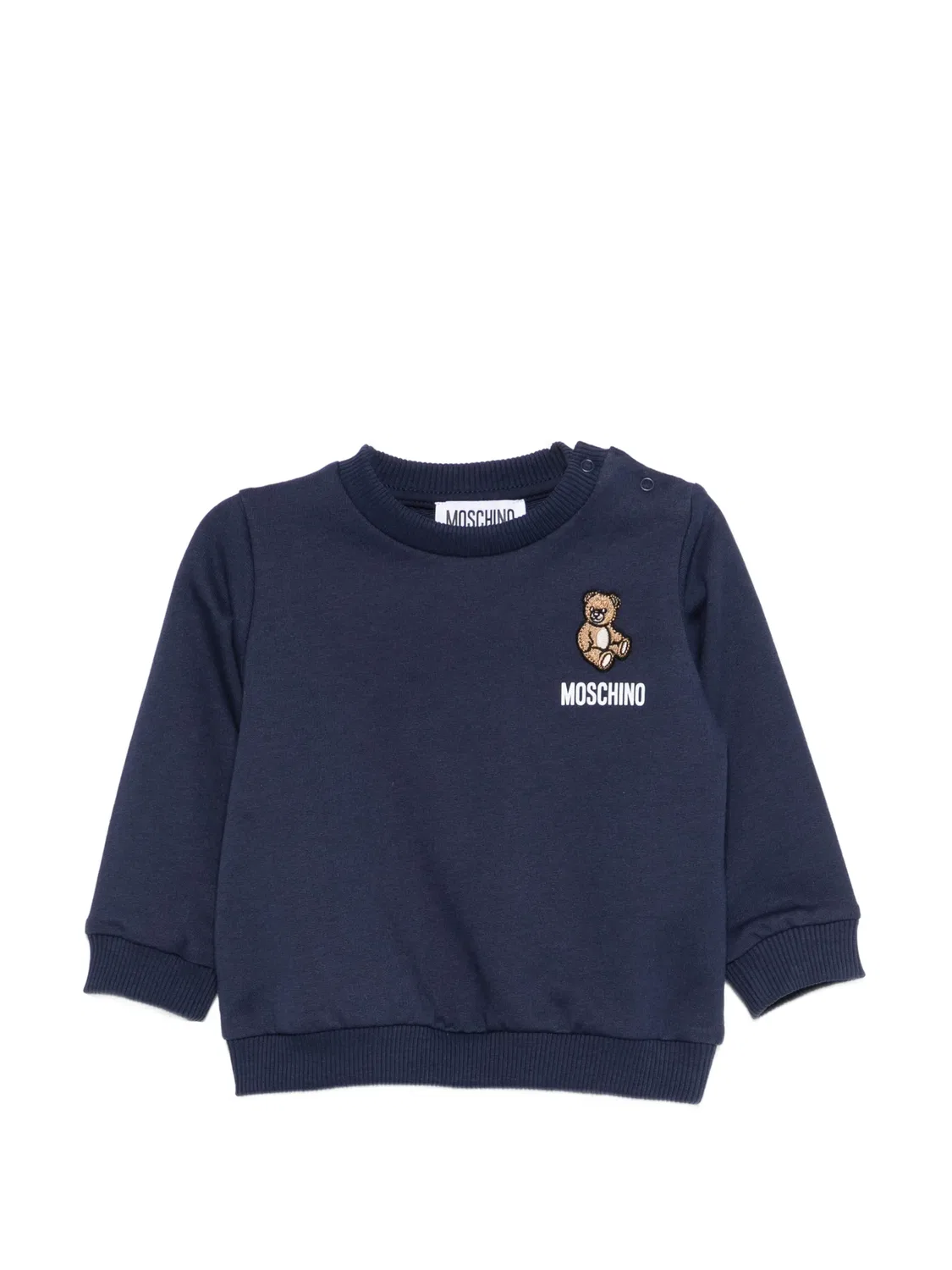 Свитшот с круглым вырезом и деталями Teddy Moschino, темно-синий