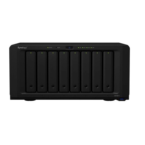 

Сетевое хранилище Synology 96 Тб DS1821+ NAS с 8 отсеками с 8 дисками (8x12Тб), черный