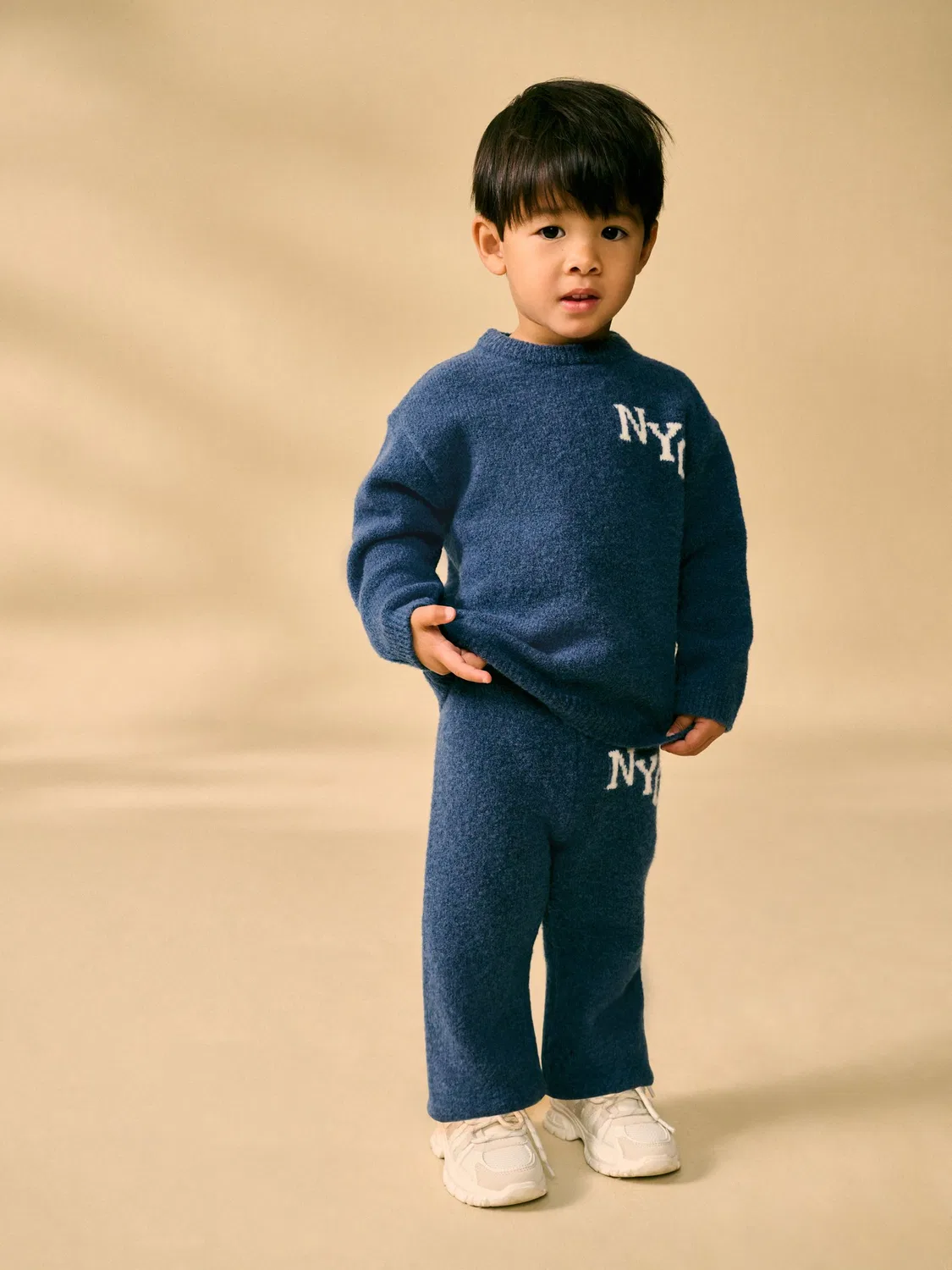 Джемпер и джоггеры трикотажные, Crew Neck Next, темно-синий