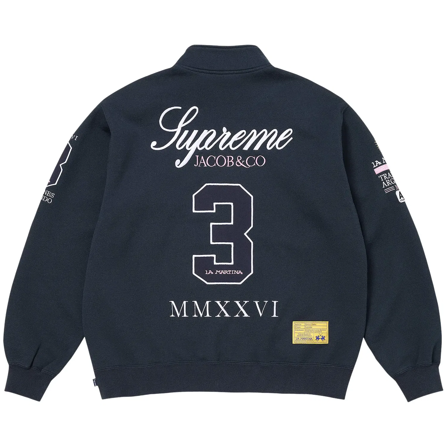 Толстовка на молнии Supreme x La Martina x Jacob & Co, синий — фото 2