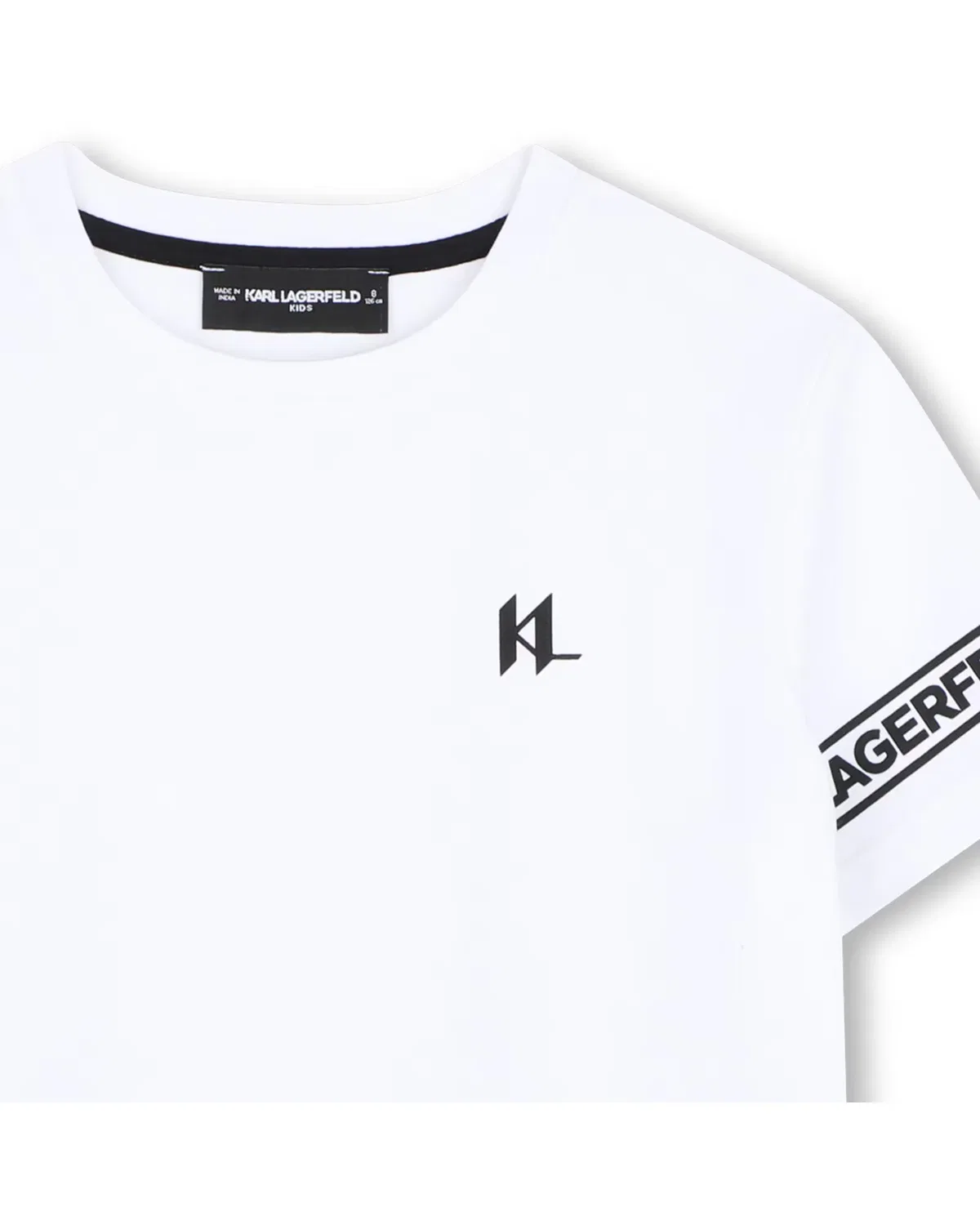 Детская футболка с коротким рукавом с принтом Karl Lagerfeld Kids, Blanco — фото 2
