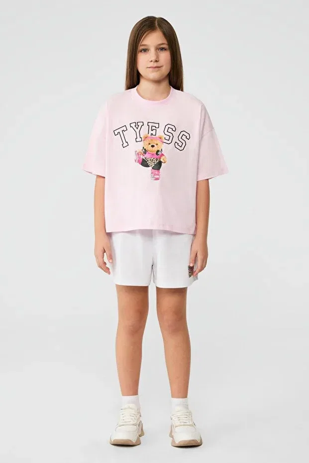 Детская футболка для девочек хлопковая Tyess, Pink
