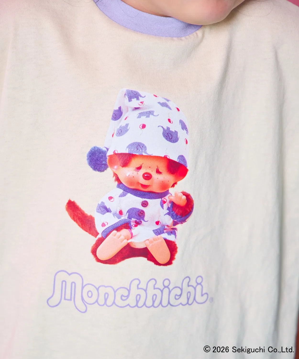 Детская пижама с принтом Monchhichi, полукомбинезон, Light Blue, pairmanon — фото 3