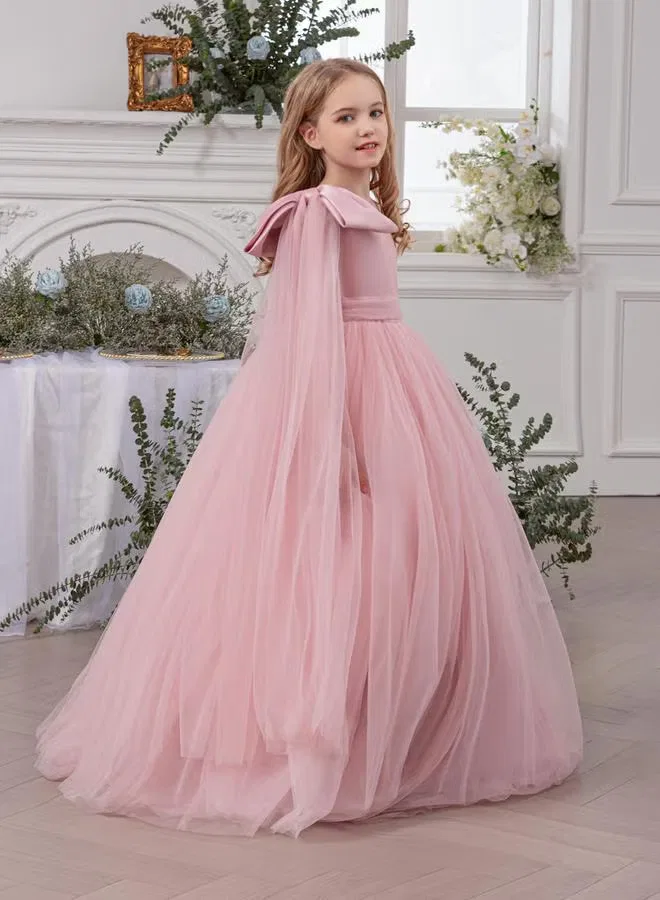 Платье-трапеция макси с открытым плечом Take Two, светло-розовый — фото 4