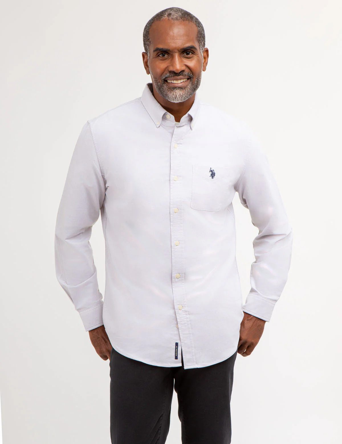 

Рубашка U.S. Polo Assn Long Sleeve Stretch Oxford, светло-серый