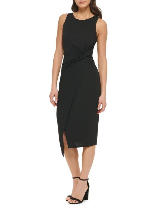 

Облегающее платье миди с узлом спереди Guess Black