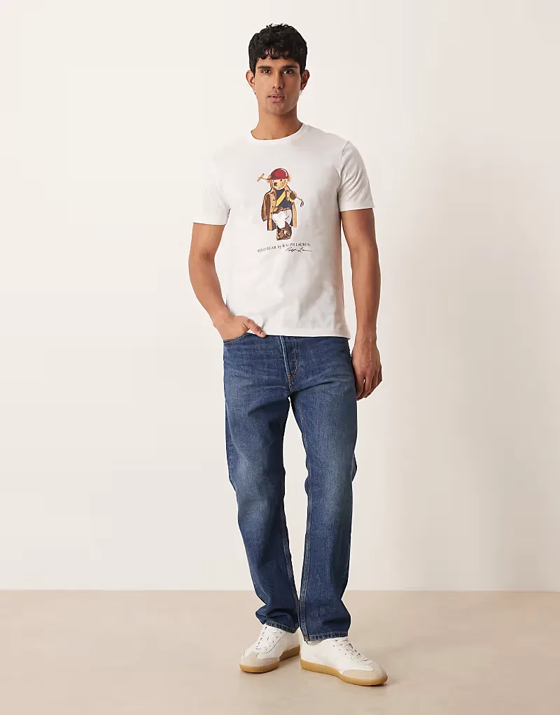 Футболка с принтом на груди society polo bear Polo Ralph Lauren, белый — фото 2