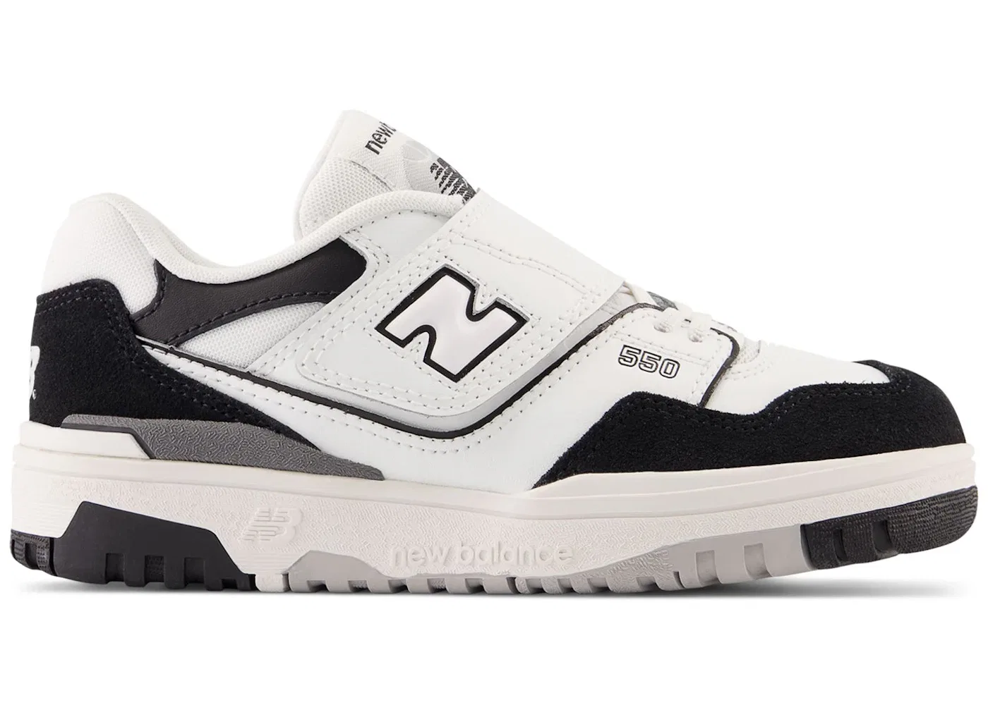 Детские кроссовки без шнурков New Balance 550 Bungee Lace New Balance, White/Black/Rain Cloud