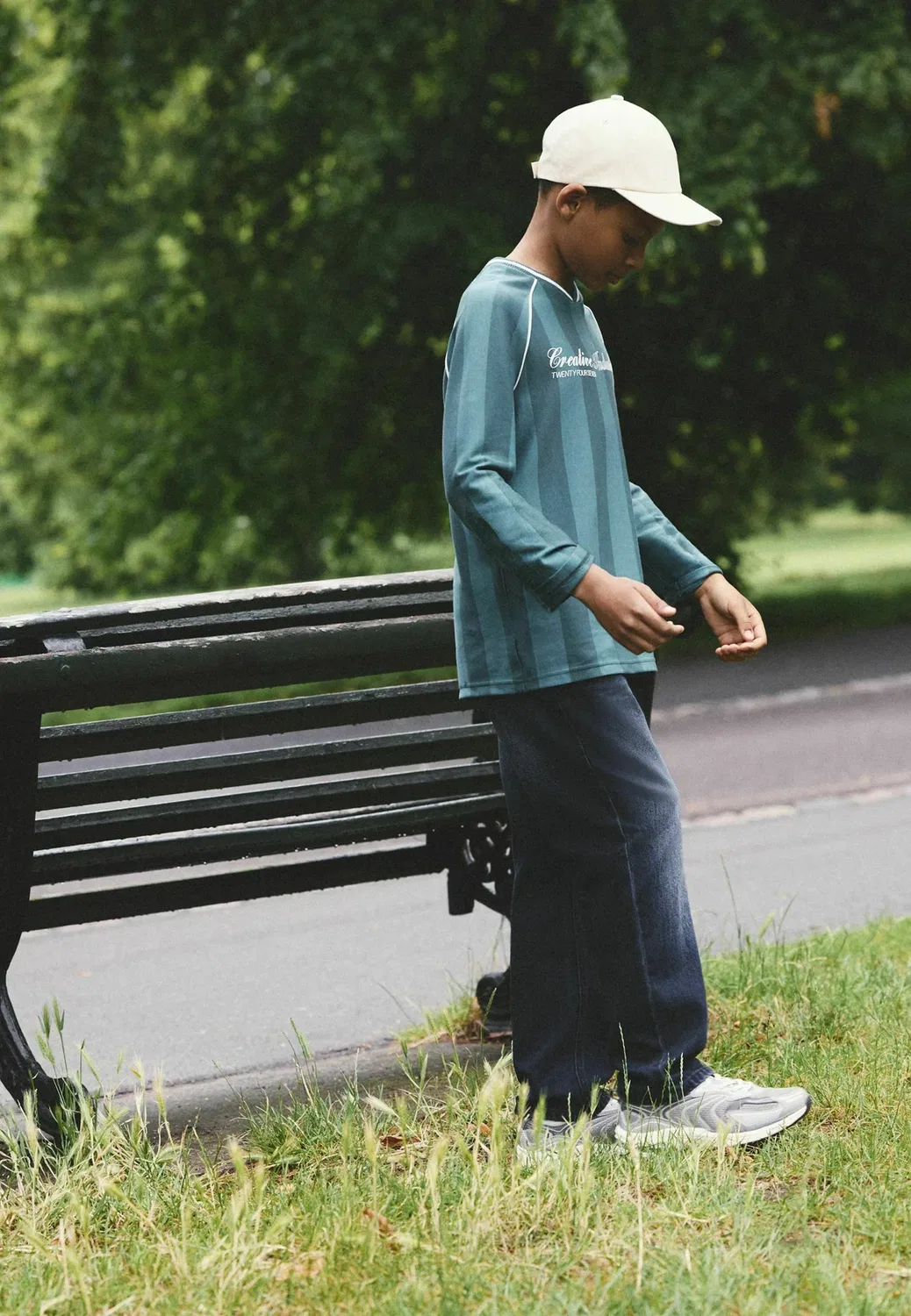 Джинсы с широким поясом на резинке - джинсы свободного кроя Next, Mid Blue Denim — фото 2
