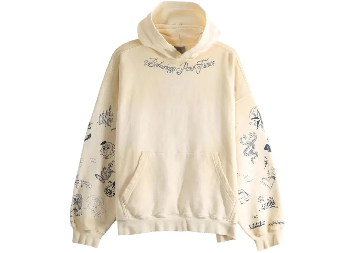 Женский худи свободного кроя Balenciaga, Ivory